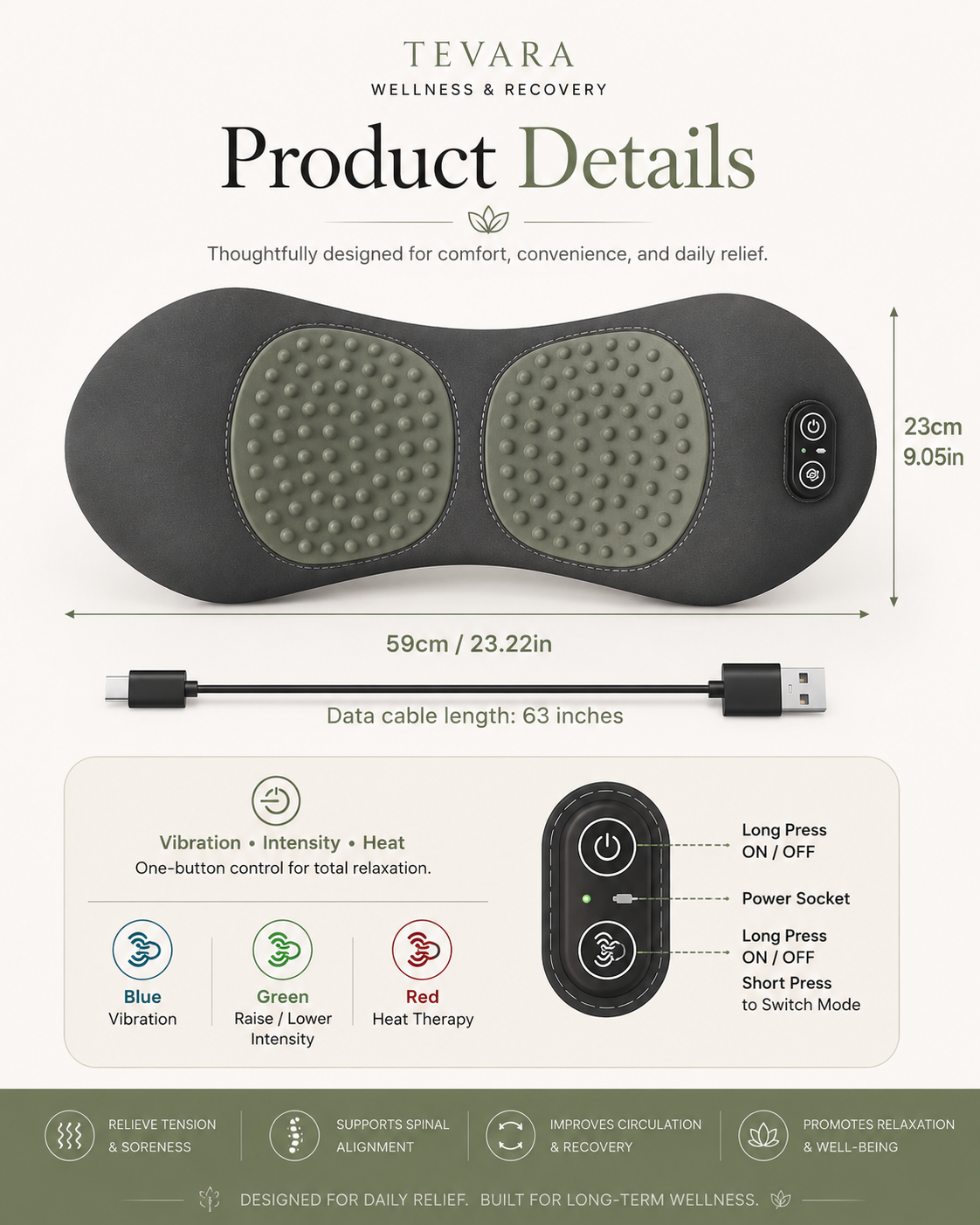 TEVARA Family Wellness Bundle – 3x Lumbar Heat Massager